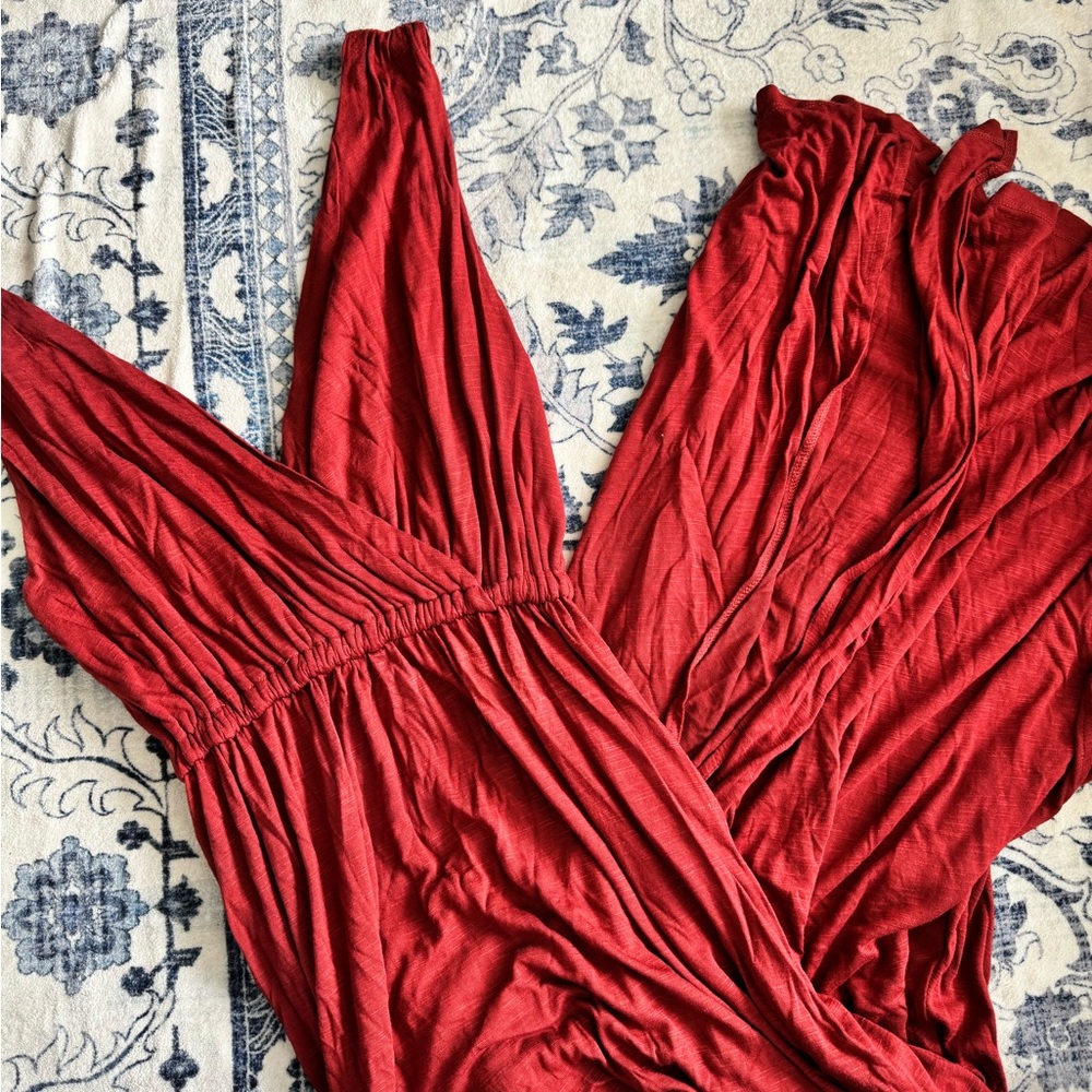 Maxi Burnt Orange Dress/red